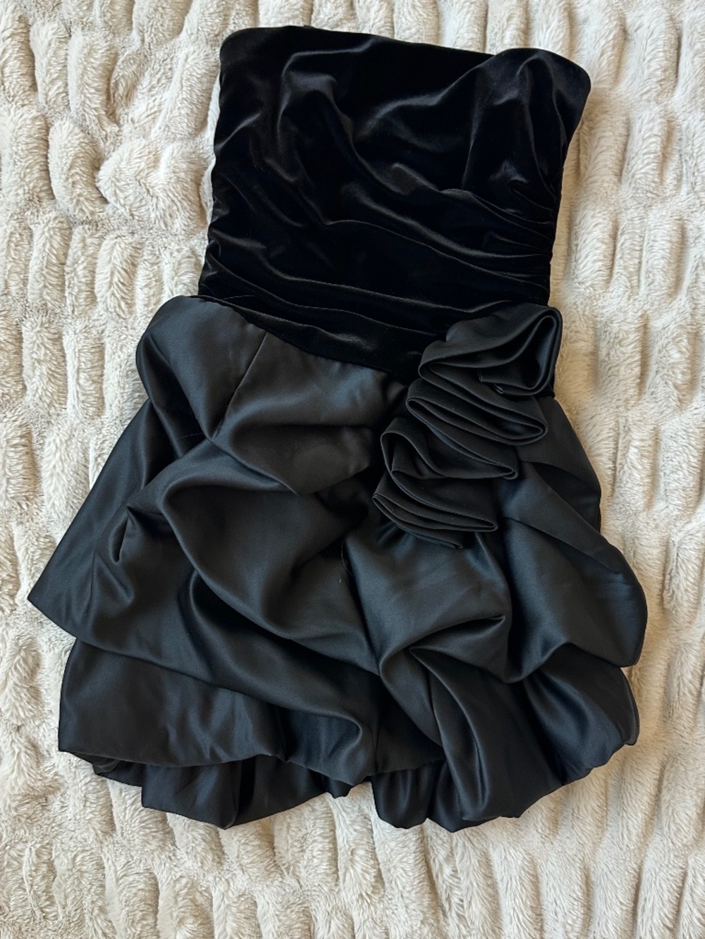 Vintage Jessica McClintock Strapless Black Prom Dress